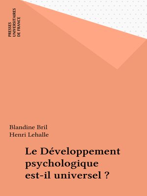 cover image of Le Développement psychologique est-il universel ?